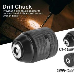 Keyless Type Drill Chuck 0.8MM-10MM 3/8-24UNF for Power Tools Electric Drill Part DIY Hand Type 10mm Keyless Drill Bit Chuck