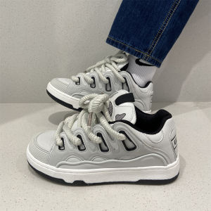 Giày bông ấm cho nữ giá khuyến mãi xu hướng quốc gia retro chic Giày lười màu xám phong cách người nổi tiếng lót lông cho sinh viên mùa thu đông