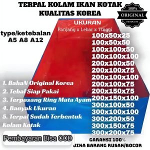 Terpal Kolam Ikan a12 a8 a5 Kolam Terpal Ikan Lele 200x100x100 300x100x100 200x100x75 cm 300x200x50 cm 300x200x75 cm 300x150x75 cm