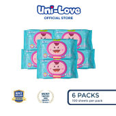 UniLove Unscented Baby Wipes 100s Pack of 6 - 99% Water| Hypoallergenic | Alcohol Free | No harmful chemicals | with Aloe Vera | Safe & Gentle | FDA Approved