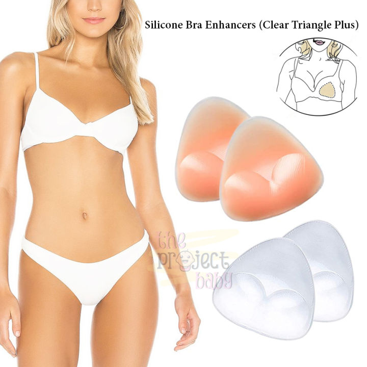 Silicone Triangle Bra Insert Clear Skin tone Push up Swimsuit Bra