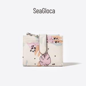 SeaGloca Dompet Kecil Motif Bunga  Tempat Kartu Simple Terdapat Pengunci Fungsional cocok untuk Hadiah Wanita No. 24