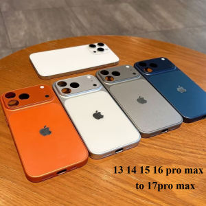 DIY New For iPhone 13 14 15 16 17 Pro Max changed to 17 Pro Max phone case replaces  casing Premium PC+matte Glass Back Shockproof Protective Case
