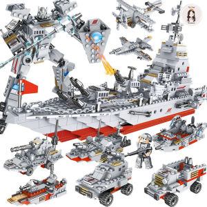 Đồ Chơi Lắp Ráp Kiểu LEGO Mô Hình Chiến Hạm Hải Quân 1000 chi tiết ARMY Battleship Red Sea Cruiser 5024