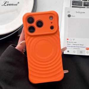 for Magsafe Water Ripple Soft Case for iPhone 17 Pro Max Air Magnetic Candy Solid Color Bumper Shockproof Cover for iPhone 17Pro