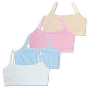 4PC Teen Bra Girl Vest Cotton Spandex Big Girls Sport 8-14 Years Adolescente Kids Underwear