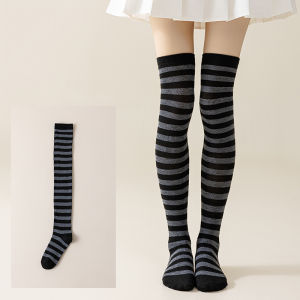 Christmas Womens Knee High Socks Carnival Stockings Striped Socks Party Performance Dance Socks