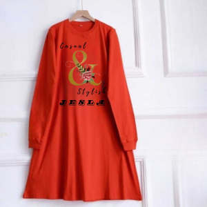 Tunik Wanita Lengan Panjang And Tunik Bahan Kaos Katun Combed Apk Sablon Tunic Wanita Oversize Kekinian