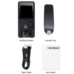 TELELE A39 Mini Body Camera HD 1080P Police Bodycam 180 Degrees Wide Angle Motion Detection IR Night Vision Sports DV for Riding