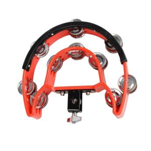 Drum Set Half Moon Tambourine with Mounting Eye Bolt Hi-Hat Tambourine with Double Row Jingle Easy Installation