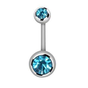 [SG Local Seller] Belly Button Rings Navel Jewelry Surgical Steel Crystals Bars  (1.6x10 x5/8mm)
