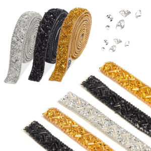 Self Adhesive Rhinestone Trim Tape Handmade DIY Clothing Dress Shoes Hat Inlaid Diamond Decoration Luggage Stickers