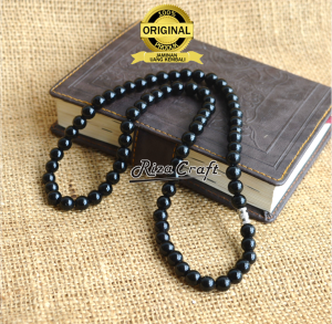 Kalung Batu Akik Etnik Black Onyx Hitam ASLI Alam Premium untuk Pria Wanita Keren Terbaru