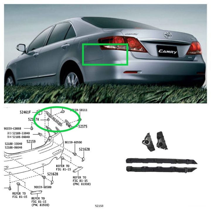 Toyota Camry Acv40 Acv41 2006 2007 2008 2009 2010 2011 Rear Bumper Side Bracket Clip Small And 9336