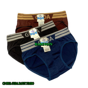 Set 3 PCS Celana Dalam Pria GUDA Rajut Nyaman Motif Garis & Warna Solid Nyaman Dan Fashionable