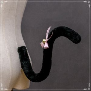 COOLSOOL Cosplay Anime Đuôi mèo Kết cấu mềm mại. Quà tặng cho bạn bè Đuôi mèo con Dễ thương Đạo cụ tiệc Đuôi mèo nhồi bông Phụ nữ