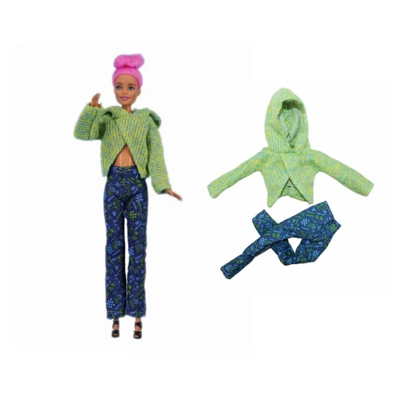 Winter Doll Clothes Set for Barbie Doll Fashion Coat Top Skirt