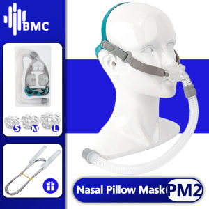 BMC P2 Nasal Pillow Mask With Headgear Silicon Gel Cushions For CPAP Auto CPAP BiPAP Sleep Apnea OSAHS OSAS Snoring People