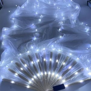 DOUCAI Multi Color Luminous Dance Fan Glowing Classical Stage Performance Fan Creative with LED Lights Illuminated Fan Stage Performance