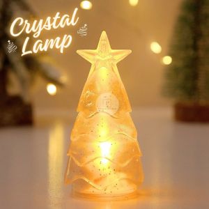 ไฟประดับห้อง LED ไฟคริสมาสต์ Crystal Lamp ทรงต้นสน แบบใส่ถ่าน แสงวอร์มไลท์/แสงส้ม ตกแต่งห้อง Christmas ส่งจากไทย!!!