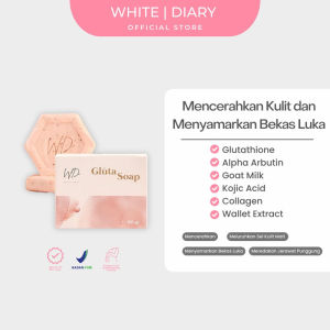 WHITE DIARY SABUN GLUTATHIONE BODY SOAP/Whitening Sabun Pemutih