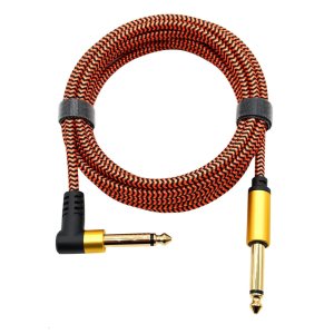 Premium 6.35mm Guitar Instrument Cable OFC Conductors Gold Plate Connectors Braide Bass Amplifiers Audios Cord Wire
