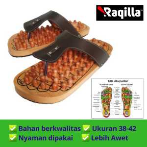 Sandal KAYU Refleksi pijat terapi akupuntur dan sendal rematik Selop Pria Wanita