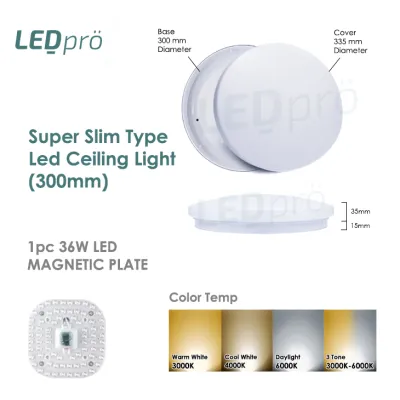 LED PRO LIGHT Ceiling Light Tri-tone 24W/36Wwith Premium LED Magnetic Plate