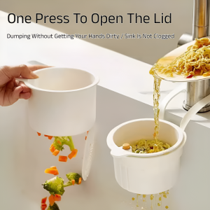 Hangable Sink Drainage Basket Kitchen Sink Separation Food Scraps Filter Basket Fruit Cleaning Basket按压式水槽防堵沥水挂篮
