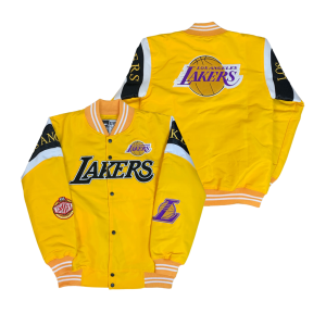 RUBBY ID Jaket Basketball Casual Vintage Pria Wanita Full Bordir Lakers Western White Series