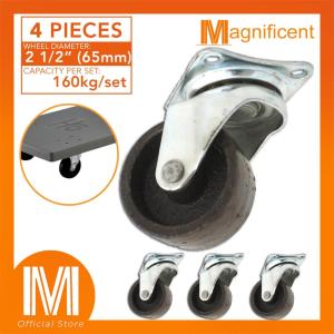 Plate Type Steel Wheel Casters 2.50" for Industrial Automotive Medical Equipment (4 pcs)