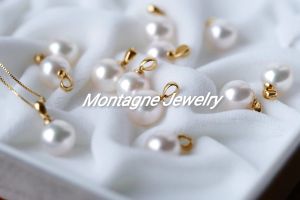 Montagne Jewelry 18k Pure Gold Simple Design Natural Seawater Japan Akoya Pearl Pendant Necklace