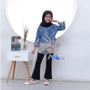 Atasan batik anak perempuan lengan panjang umur 3 sampai 10 tahun bahan premium adem dan halus motif terbaru