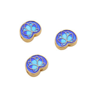 1Pc Copper 18K Gold Blue Butterfly Flower Loose Spacer Beads for DIY Necklace Bracelets Earring Handmade Jewelry Findings