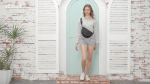 Mens and Womens Crescent Bag  Fashion Medium Nylon Foldable Crescent Bag Shoulder Bag  With adjustable shoulder strap