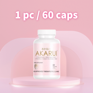 AKARUI JAPAN EFFECTIVE WHITENING GLUTATHIONE with COLLAGEN VITAMIN C ALPHA LIPOIC ACID
