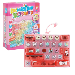 YOYO CHARMING 26 phím Đồ chơi nút bấm giảm căng thẳng Thiết kế dễ thương Trong suốt hai tông màu Móc khóa bàn phím Thiết kế mới có đèn LED dây chuyền bàn phím mini Túi trẻ em