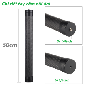 Tay cầm nối dài cho Gimbal DJI RS3 (Ronin S3 S4) dài 50cm bằng hợp kim cacbon siêu nhẹ