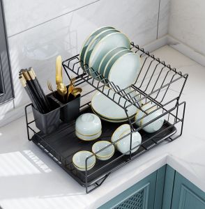 Stainless Steel 2 layer Dish Rack Drain Dish Rack Rak Penyimpanan Pinggan餐具收纳架