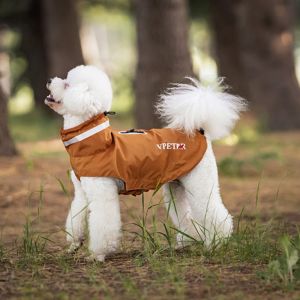 HENGI Adjustable Dog Raincoat Soft Reflective Strape Pet Outdoor Coat Pet Supplies with Chest Leash Dog Stormcoat For Small Medium Dogs