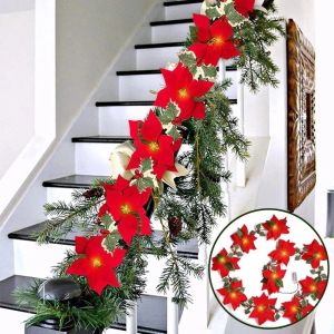 2M/10 LED giáng sinh Trạng Nguyên đèn Led hoa Chuỗi vòng hoa cây giáng sinh trang trí treo cho đồ trang trí Giáng sinh trong nhà bàn năm mới trang trí nội thất