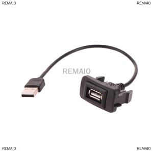 [COD] REMAI0 Car Dashboard Flush Mount USB Panel Extension Cable Adapter Socket For Vigo RAV4 Toyota Vios Levin