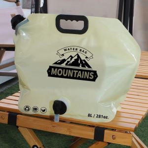Camping Water Bag Outdoor Hiking Folding Water Bucket Bag with Faucet 8L Large Capacity Water Container Camping Supplies