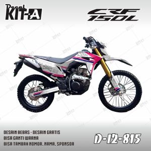 Decal Sticker Motor Stiker CRF 150l Design Custom Motif Supermoto Putih Pink D-I2-815 D-I2-1705