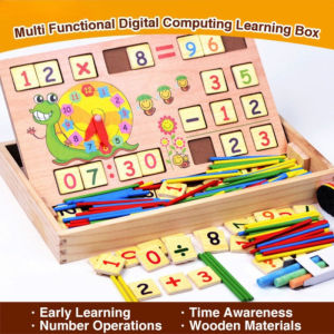 Children Wooden Math Calculation Teaching Aid Number Clock Board Toy Preschool Learning Tools Mainan Edukatif