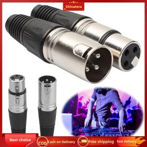 [Chinatera Malll] 20pcs 3 Pin XLR Connector Socket Panel Mount Chassis 10 Male 10 Female Cannon XLR Connector Zinc Alloy Audio Microphone Connector for Power Amplifier