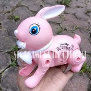 Mainan Anak Robot Rabbit Berjalan Loncat 776 10  /Robot Hewan Kelinci Ada Lampu Dan Musik Mainan Kelinci Loncat Nyala Musik Dan Lampu Berjalan Menggunakan Baterai Kemasan Kantong Cocok Untuk Kado Anak Cewek