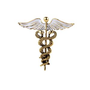 DRESSPLUS Retro Luxury Snake Caduceus Badge Collar Clothing Angel Wings Jewelry Corsage Accessories Brooch Pins