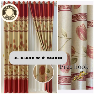 GORDEN PINTU GORDYN JENDELA MOTIF PRINTING BUNGA TULIP NAPOLEON CANTIK BLACKOUT IMPORT`