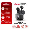 VIVAN  [สินค้าใหม่] รุ่น GT2S หูฟังบลูทูธ จอ LED เสียงเบสแน่น ลดเสียงรบกวน บลูทูธ 5.4 หูฟังกึ่งอินเอีย ไม่เจ็บหู แบตอึด. 